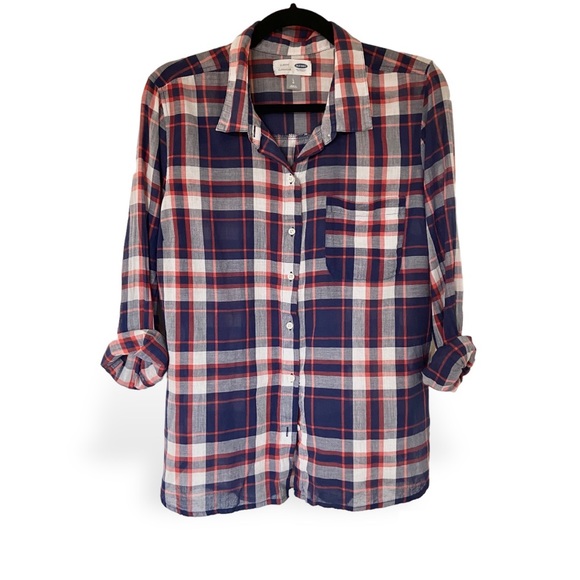 Old Navy Women’s Plaid Button Up Blouse - Picture 3 of 15